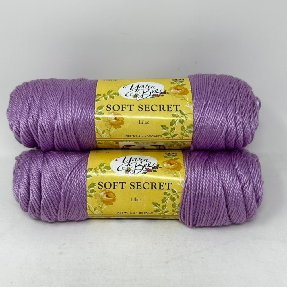 Yarn Bee Soft Secret Lilac Purple Acrylic Yarn 6oz 300 Yards Lot of 3